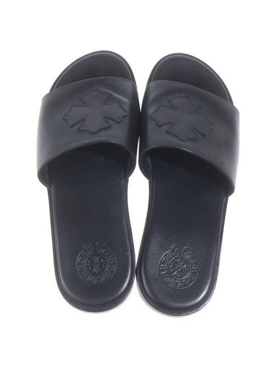 Chrome Hearts CH Slide Leather CH Plus Patch Sandals Black main image 4